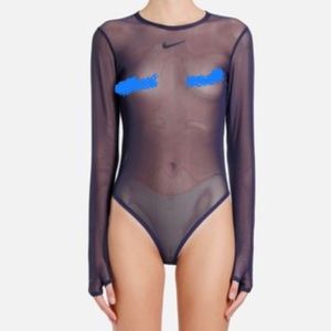 Mesh Nike bodysuit navy blue